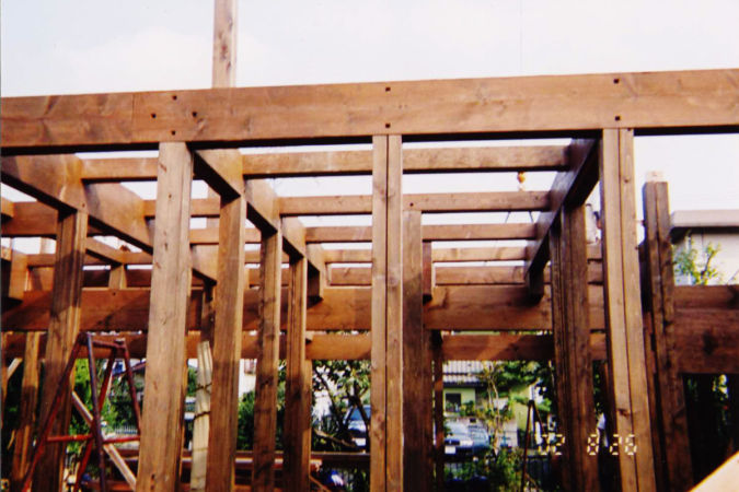 伝統工法による柱・梁組み-3